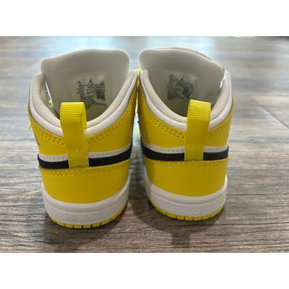 NEW Nike Air Jordan 1 Mid SE shoes Size 5C “Rose Patch” Dynamic Yellow